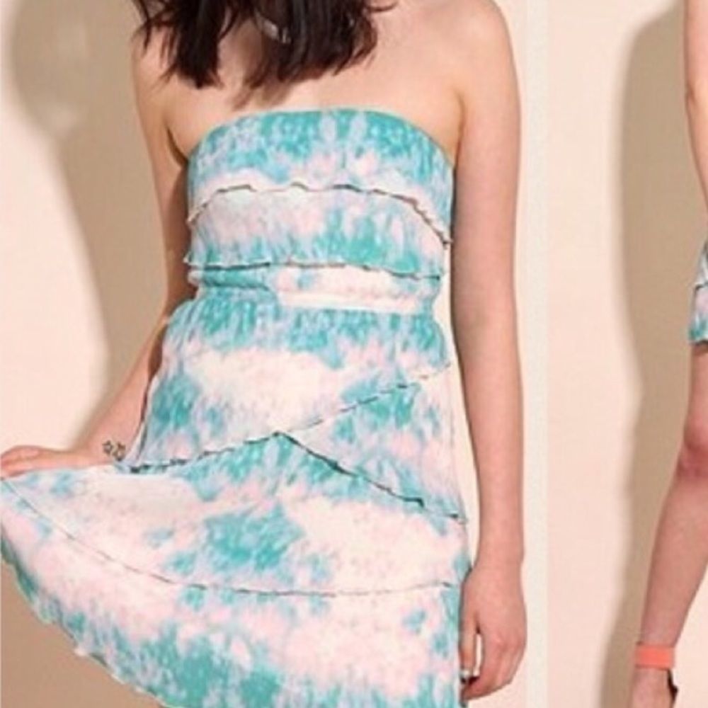 Pins & Needles Watercolor Tiered Dress Sz XS